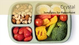  Presentation with lunch box - Colorful slide deck enhanced with lunch-box-with-delicious-food backdrop and a blonde colored foreground