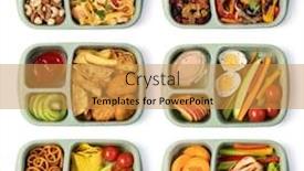  Presentation with lunch box - PPT layouts consisting of lunch-box-with-delicious-food background and a gold colored foreground