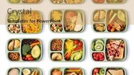  Presentation with lunch box - PPT theme with lunch-box-with-delicious-food background and a yellow colored foreground