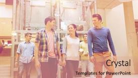  Presentation with friendship school - Colorful theme enhanced with lunch break - education high school friendship drinks backdrop and a coral colored foreground