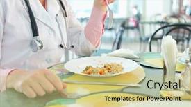  Presentation with rice - Amazing theme having lunch doctor rice with vegetables backdrop and a soft green colored foreground