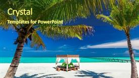  Presentation with oktoberfest bavarian white and blue - Beautiful PPT theme featuring lunch hawaii - tropical white beach beautiful blue backdrop and a tawny brown colored foreground