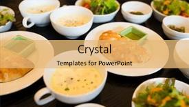  Presentation with lunch - Audience pleasing PPT theme consisting of lunch in resturant backdrop and a yellow colored foreground