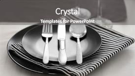  Presentation with closeup of foosball table soccer - Colorful presentation theme enhanced with lunch invitation - beautiful festive table setting closeup backdrop and a gray colored foreground