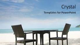  Presentation with chairs - PPT layouts enhanced with orange bloom of marigold flower on dark green background note shallow depth of field background and a wine colored foreground