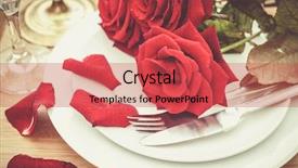  Presentation with invitation - Audience pleasing PPT theme consisting of lunch invitation - table setting with red roses backdrop and a red colored foreground