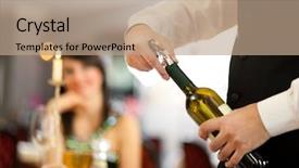  Presentation with restaurant waiter - Slide set enhanced with young girl wrapped in an american flag isolated on a white background keeps the eye of the red caps from the bottle stuck out her tongue background and a coral colored foreground