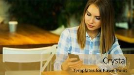  Presentation with reading - Slides consisting of lunch learn professional - beautiful woman is drinking coffee background and a gold colored foreground