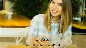  Presentation with reading - Beautiful slides featuring lunch learn professional - beautiful woman is drinking coffee backdrop and a yellow colored foreground