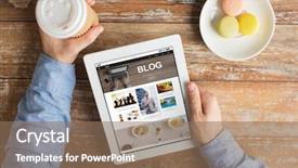  Presentation with web technology - Beautiful slide deck featuring lunch learn professional - business blogging people and technology backdrop and a  colored foreground