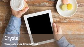  Presentation with technology education - PPT theme featuring lunch learn professional - business education people and technology background and a  colored foreground