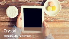  Presentation with art stem education science technology - Cool new slide deck with lunch learn professional - business education people and technology backdrop and a coral colored foreground