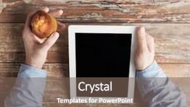  Presentation with technology education - Beautiful PPT theme featuring lunch learn professional - business education people and technology backdrop and a  colored foreground