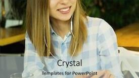  Presentation with morning show - PPT layouts having lunch learn professional - young beautiful woman is drinking background and a light gray colored foreground