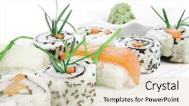  Presentation with cucumber cream - Presentation featuring lunch meat - roll with cucumber cream cheese background and a  colored foreground