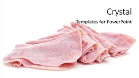  Presentation with lunch - Beautiful presentation theme featuring lunch meat - some slices of ham backdrop and a white colored foreground