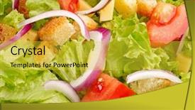  Presentation with salad - Presentation theme having salad background background and a yellow colored foreground