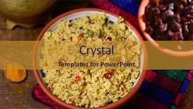  Presentation with dried tomato - Colorful PPT theme enhanced with lunch or dinner next backdrop and a gold colored foreground