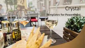  Presentation with summer camp volunteer orientation - Colorful PPT theme enhanced with lunch party - served table set at summer backdrop and a mint green colored foreground