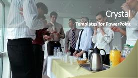  Presentation with work - PPT theme consisting of lunch room - men and women having background and a gray colored foreground