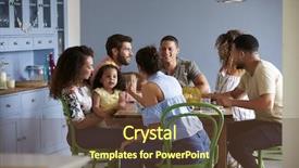  Presentation with child and adult talking - Theme consisting of lunch time - friends with a child sit background and a tawny brown colored foreground