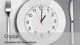  Presentation with lunch - Colorful PPT layouts enhanced with lunch time concept backdrop and a light gray colored foreground