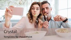  Presentation with funny - Amazing presentation theme having lunch together at the cafe backdrop and a coral colored foreground