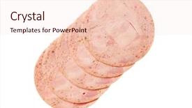  Presentation with meat - Theme with luncheon - slices of deli meat background and a  colored foreground