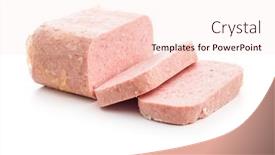  Presentation with luncheon meat - Presentation theme enhanced with luncheon-meat-isolated background and a lemonade colored foreground