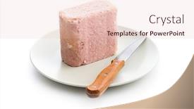  Presentation with luncheon meat - Presentation having luncheon-meat-on-plate-isolated background and a lemonade colored foreground