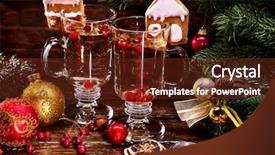  Presentation with candle christmas - Slides featuring lunchroom - beautiful christmas still life background and a tawny brown colored foreground