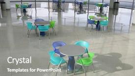  Presentation with high tech - Audience pleasing PPT layouts consisting of lunchroom - cafeteria interior inside a high backdrop and a  colored foreground