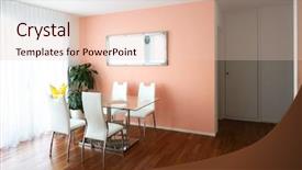  Presentation with dining table - Cool new presentation theme with lunchroom - dining room with glass table backdrop and a  colored foreground