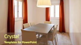  Presentation with curtains - Beautiful presentation theme featuring lunchroom - elegant dining room with leather backdrop and a tawny brown colored foreground