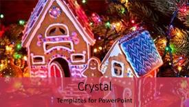  Presentation with christmas holiday gingerbread - Slide set having lunchroom - ginger bread houses with christmas background and a red colored foreground