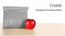  Presentation with lunch - Slide deck with lunchroom - lunch bag with apple background and a white colored foreground