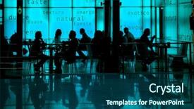  Presentation with breakfast - Colorful PPT theme enhanced with lunchroom - people taking breakfast surrounded backdrop and a ocean colored foreground