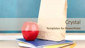  Presentation with cleanliness at school - Slide set featuring lunchroom - school breakfast on desk background and a cream colored foreground