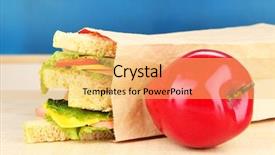  Presentation with airport boarding board - Presentation theme enhanced with lunchroom - school breakfast on desk background and a yellow colored foreground