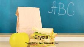  Presentation with school counseling - PPT theme featuring lunchroom - school breakfast on desk background and a yellow colored foreground