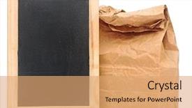  Presentation with school lunch - Slide deck featuring lunchroom - school lunch bag with blank background and a coral colored foreground