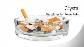  Presentation with cigarette - Audience pleasing presentation design consisting of lung - cigarette butts in ashtray backdrop and a white colored foreground