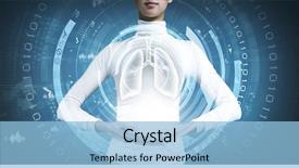  Presentation with lung heart - Theme consisting of lung - close up of young woman background and a light blue colored foreground