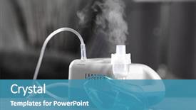  Presentation with lung - Amazing slide set having lung - compressor nebulizer with mask backdrop and a teal colored foreground