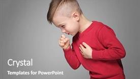  Presentation with gray - Theme having lung - cute little boy coughing background and a gray colored foreground