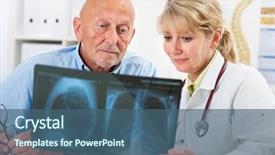  Presentation with lung - PPT theme consisting of lung - doctor explaining x-ray results background and a ocean colored foreground