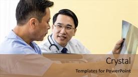  Presentation with election results - Cool new slide set with lung - doctor explaining x-ray results backdrop and a coral colored foreground