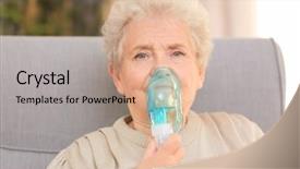  Presentation with elderly home - Cool new slides with lung - elderly woman using asthma machine backdrop and a coral colored foreground