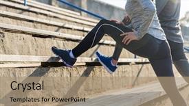  Presentation with stretching - Presentation theme enhanced with lung - fitness sport exercising and lifestyle background and a coral colored foreground