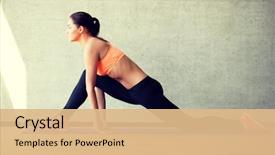  Presentation with woman sport - Audience pleasing presentation theme consisting of lung - fitness sport training and lifestyle backdrop and a coral colored foreground